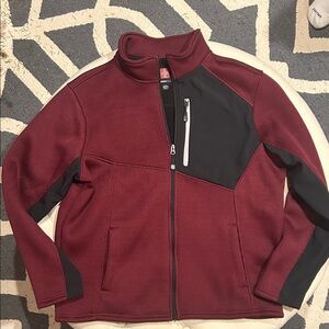 Swiss Tech Burgundy and Black Full-Zip Jacket - Large